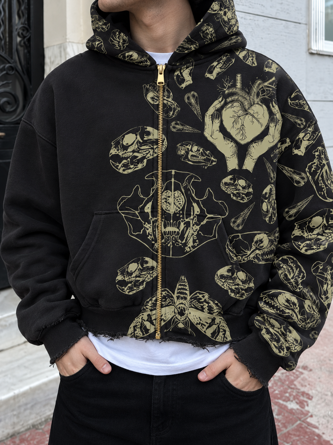 Fractured Pulse Zipper Hoodie