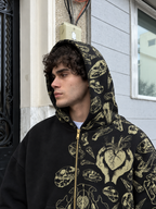 Fractured Pulse Zipper Hoodie