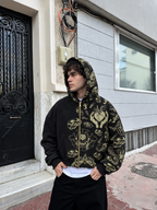 Fractured Pulse Zipper Hoodie