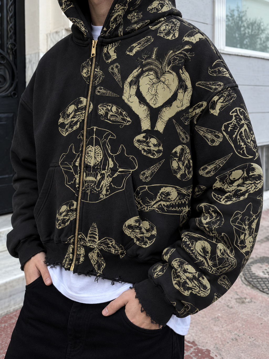 Fractured Pulse Zipper Hoodie